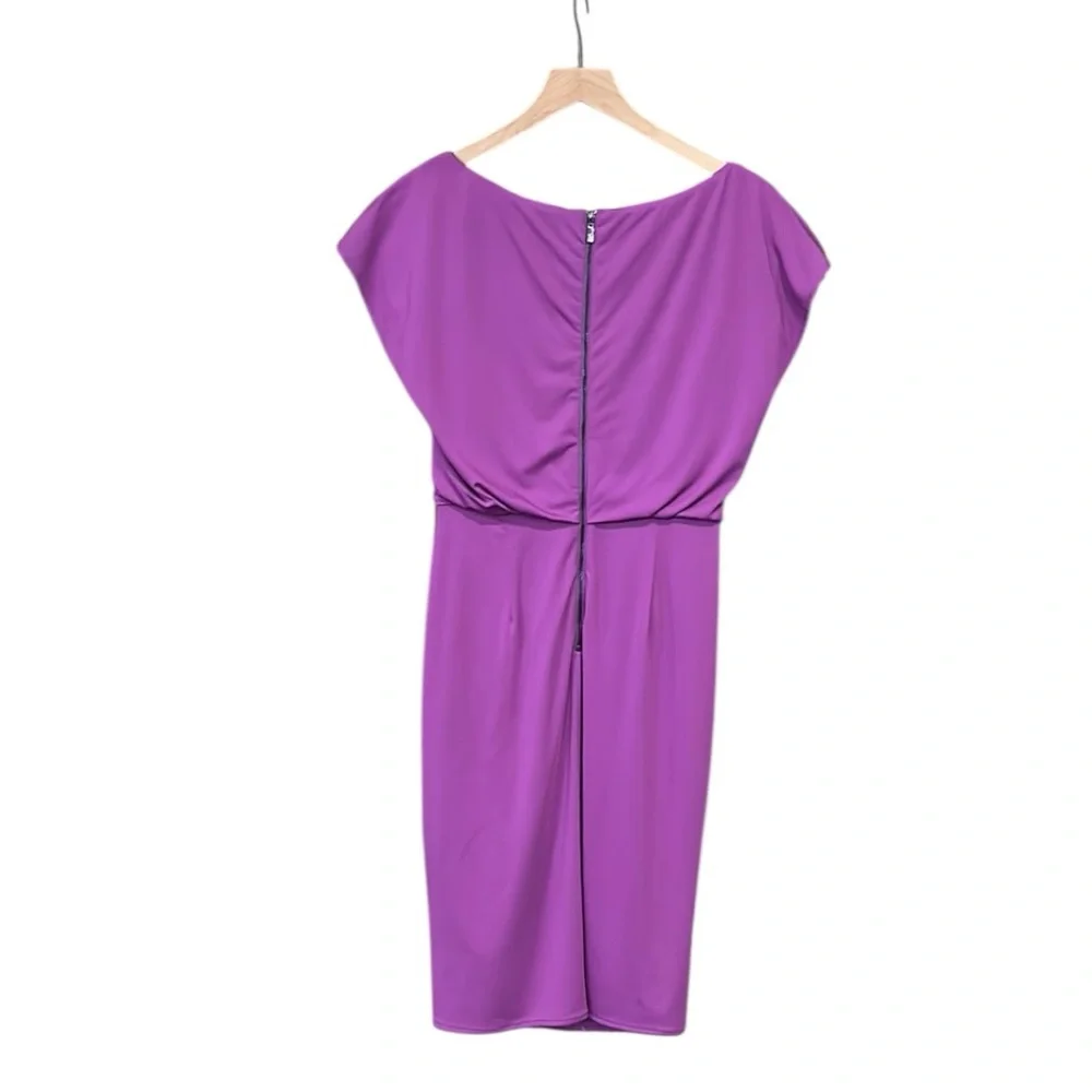 Vince Camuto Side Drape Cocktail Dress Purple Size 4 - Picture 4 of 11